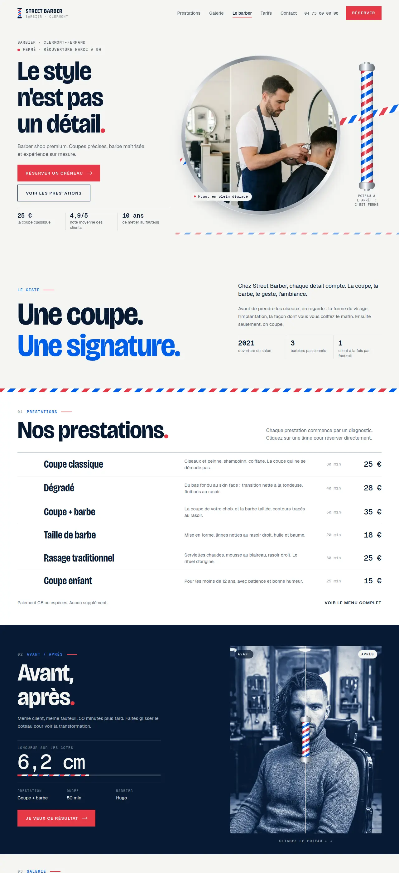 Street Barber, version claire bleu-blanc-rouge, sur ordinateur