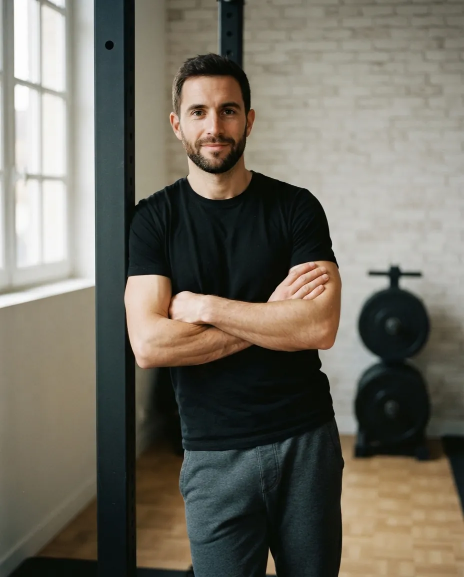 Antoine Delmas, coach sportif, dans son studio privé à Clermont-Ferrand